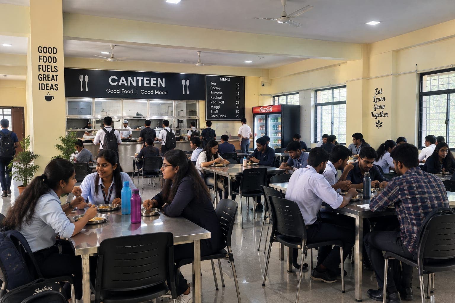 Students at the campus canteen